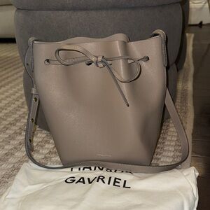 Mansur Gavriel Mini Taupe Bucket Bag w/ Dustbag
